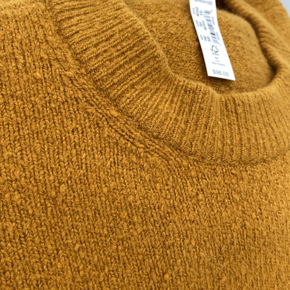Madewell Crew Neck Mustard Pullover Fall Classic Sweater Size XXL NWT - Picture 2 of 10
